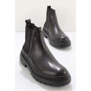 Siyah Leather Erkek Bot & Bootie E02587510803