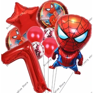 Parti Station Spiderman Örümcek Adam Konsept Yaş Balon Konsept Doğum Günü Set Yaş Balon Set