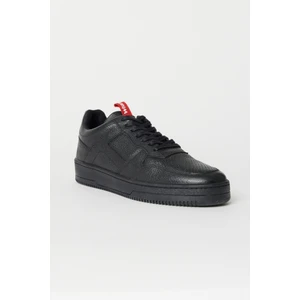 Deri Siyah Flotter Sneaker Ayakkabı