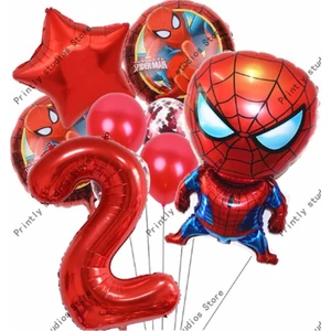 Parti Station Spiderman Örümcek Adam Konsept Yaş Balon Konsept Doğum Günü Set Yaş Balon Set
