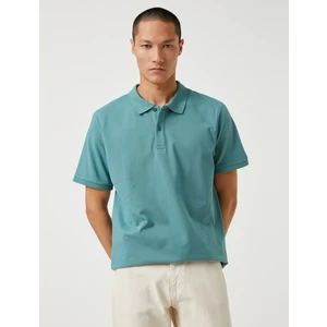 Basic Tişört Polo Yaka Düğmeli Dar Kesim