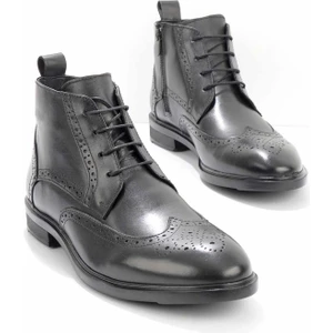 Siyah Leather Erkek Bot & Bootie E02549061103