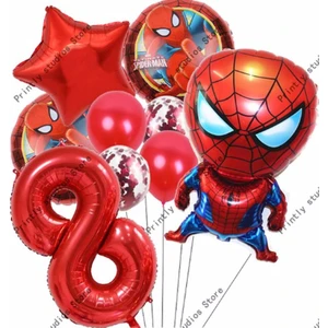 Parti Station Spiderman Örümcek Adam Konsept Yaş Balon Konsept Doğum Günü Set Yaş Balon Set