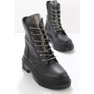 Siyah Platin  Kadın Bot & Bootie K02641530609