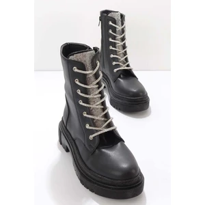 Siyah Lame  Kadın Bot & Bootie K02641530609