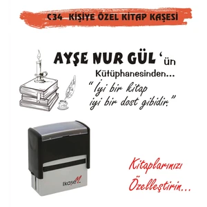 Kitap Kurtlarına ve Kişiye Özel Kitap Mühürü Kitap Kaşesi C 34