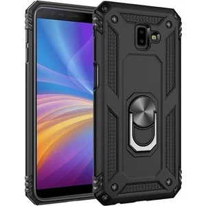 Samsung Galaxy J7 Prime 2 G611 Kılıf Çift Katmanlı Yüzüklü Manyetik Vega Araç Tutucu Destekli Zırhlı Tank Kapak