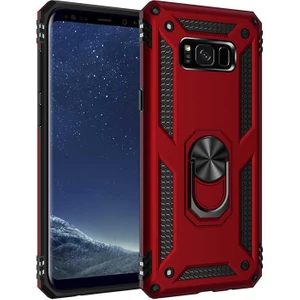 Samsung Galaxy J7 Core J701 Kılıf Çift Katmanlı Yüzüklü Manyetik Vega Araç Tutucu Destekli Zırhlı Tank Kapak