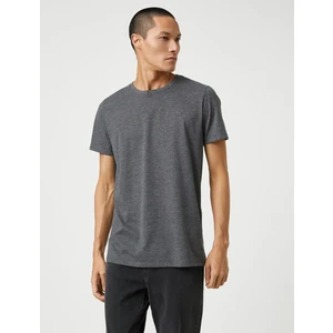 Basic Tişört Bisiklet Yaka Kısa Kollu Pamuklu