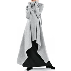 Günlük Yazlık Mevsimlik Salaş Panço Kadın Elbise 5110GRI2