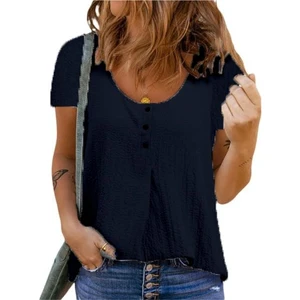 Düğme Detaylı Kadın Bluz BT404LACIVERT