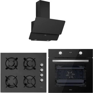 Siyah Cam Ankastre Set (3471 Davlumbaz - ACO5601B02 Ocak - AEF6603B02 Fırın)