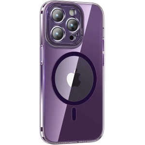 Case 4U Apple iPhone 14 Pro Max Kılıf Magsafe Şarj Özellikli Kamera Korumalı Sert PC Fuya Kapak Mor