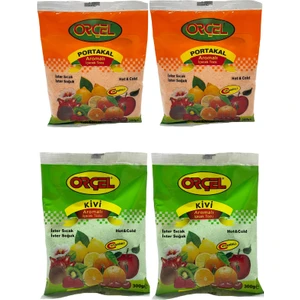 2 Portakal + 2 Kivi Aromalı İçecek Tozu Oralet Çay 4X300 gr