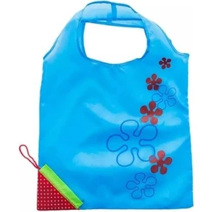 58 x 38 cm Mavi Çilek Katlanabilir Market Alışveriş Pazar Torbası