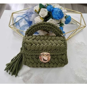 Desu Accessories Kadın Fıstık Model El Örgüsü Penye İp Omuz ve El Çantası