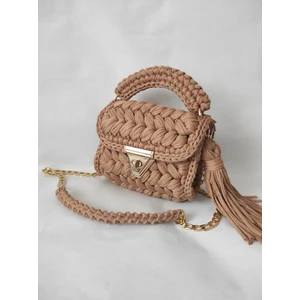 Desu Accessories Kadın Fıstık Model El Örgüsü Penye İp Omuz ve El Çantası