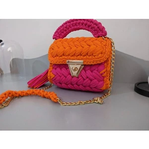 Desu Accessories Kadın Fıstık Model El Örgüsü Penye İp Omuz ve El Çantası