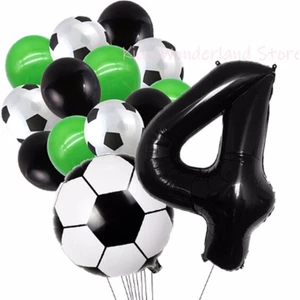 Parti Station Futbol Topu Maç Balon Set Yıldız Balon Folyo Set Konsept Doğum Günü Set Yaş Balon Set