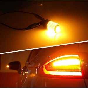 93 Tek Duy LED PY21W BAU15S 144 Ledli Turuncu 2 Adet Yakın Tırnak