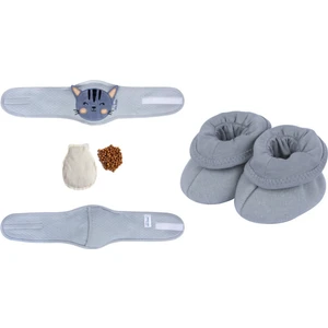 Sevi Bebe  Kiraz Çekirdekli Patik+ Kiraz Çekirdekli Bebek Bel Bandı Set-gri