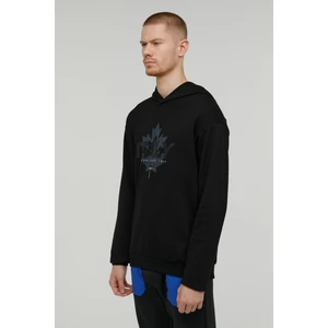 M-SD1047 Renato Logo Hood Siyah Erkek Sweatshirt
