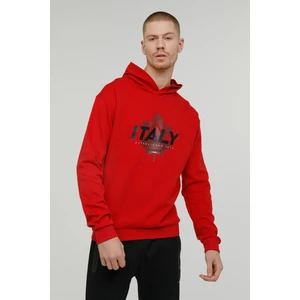M-SD1047 Renato Logo Hood Kırmızı Erkek Sweatshirt