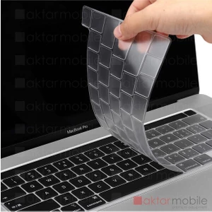 MacBook Pro 13 2020 A2251 / 2289 Uyumlu Şeffaf Klavye Koruyucu Türkçe Q Silikon Ped Trasparan
