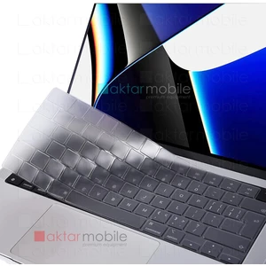 MacBook Pro 14 M1 2021 A2442 - M2 2023 A2779 Uyumlu Şeffaf Klavye Koruyucu Türkçe Q Silikon Ped