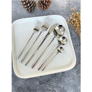 Cook Case Circle 6 Adet Paslanmaz Çelik Tatlı Kaşığı -18/10