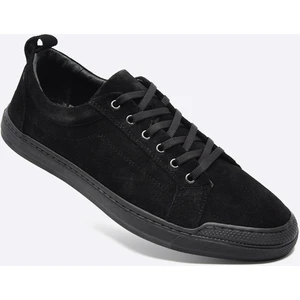 Süet Deri Sneaker Erkek Ayakkabı Siyah 9822 110