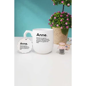 Anneler Günü Hediyesi Anne Oval Kupa Bardak Anahtarlık