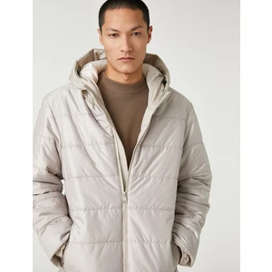 Basic Şişme Mont Kapşonlu Cep Detaylı Fermuarlı