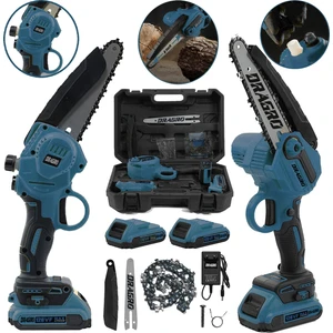Alman 88 V 10 Ah Akülü Dal Kesme Budama Testere Makinesi Çift Akülü Çantali 20 cm Pala Pmp 8810 Mavi