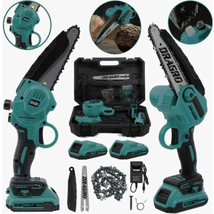 Alman 88 V 10 Ah Akülü Dal Kesme Budama Testere Makinesi Çift Akülü Çantali 20 cm Pala Pmp 8810 Yeşil