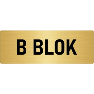 Özarslan Dizayn Metal Yönlendirme Levhası, Departman Kapı Isimliği B Blok 10X20 Cm Altın Renk