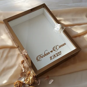 Verda Çerçeve 30 x 40 cm Derin Bronz Pleksi Kaplı Isimli ve Ledli Gül Anı Çerçevesi