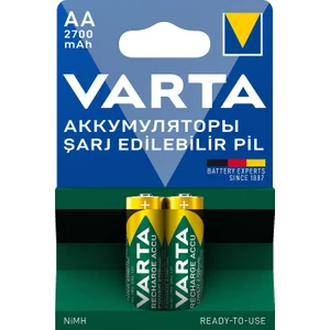 Ata Elektronik Oyuncaklar Tv Kumandaları Için Varta 2600MAH Aa Şarj Edilebilir Pil Ince Şarzlı Pil Varta 2600 Kalem Aa Şarjlı Pil 2600 Mah 2'li Paket 1 Kart 2 Adet Aa