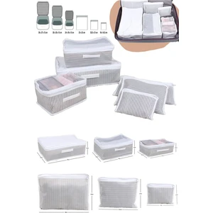 She Berrak 6'lı Valiz Düzenleyici Set- Çizgili