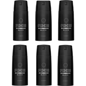 Black Deodorant 150 Ml X 6 Adet Axe, Black,Deodorant,150