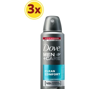 Men + Care Anti-Perspirant Sprey Deodorant Erkek Clean Comfort 48 Saat Güçlü Koruma 150 Ml X3