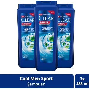Men Erkek Şampuan Cool Sport Menthol Kepeğe Karşı Etkili 485 Ml X 3 Adet