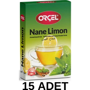 Nane Limon (Mentöllü) Aromalı Içecek Tozu Oralet Çay 15 x 200GR.