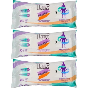 Lüx Hasta Vücut Temizleme Islak Mendil Havlu 50 Yaprak Xl (3 Lü Set)