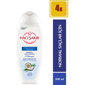 Hacı Şakir Normal Saçlar Hindistan Cevizi Şampuan 500 Ml 4 Adet Hacı Şakir Şampuan Hindistan