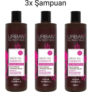 Urban Care Argan&Keratin Şampuan 330ml 3'Lü Set