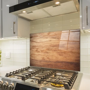 Ahşap Görünümlü | Cam Ocak Arkası Koruyucu | 49,5cm x 76CM