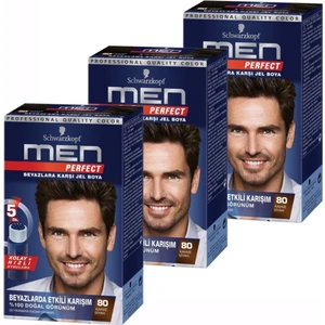 Schwarzkopf Men Perfect 80 Siyah Kahve 3 Li