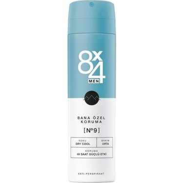8x4 Dry Cool Erkek Deodorant Sprey No:9 150ml 2'Li Fiyatı