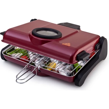 Akel AB661 Çift Telli Kapaklı Izgara 1200 Watt Alüminyum Döküm Malzeme ile Kokusuz